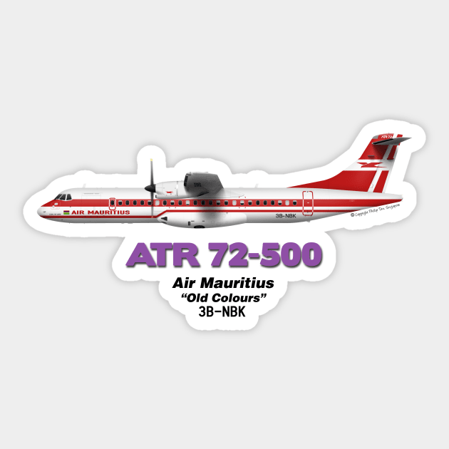 Avions de Transport Régional 72-500 - Air Mauritius "Old Colours" Sticker by TheArtofFlying